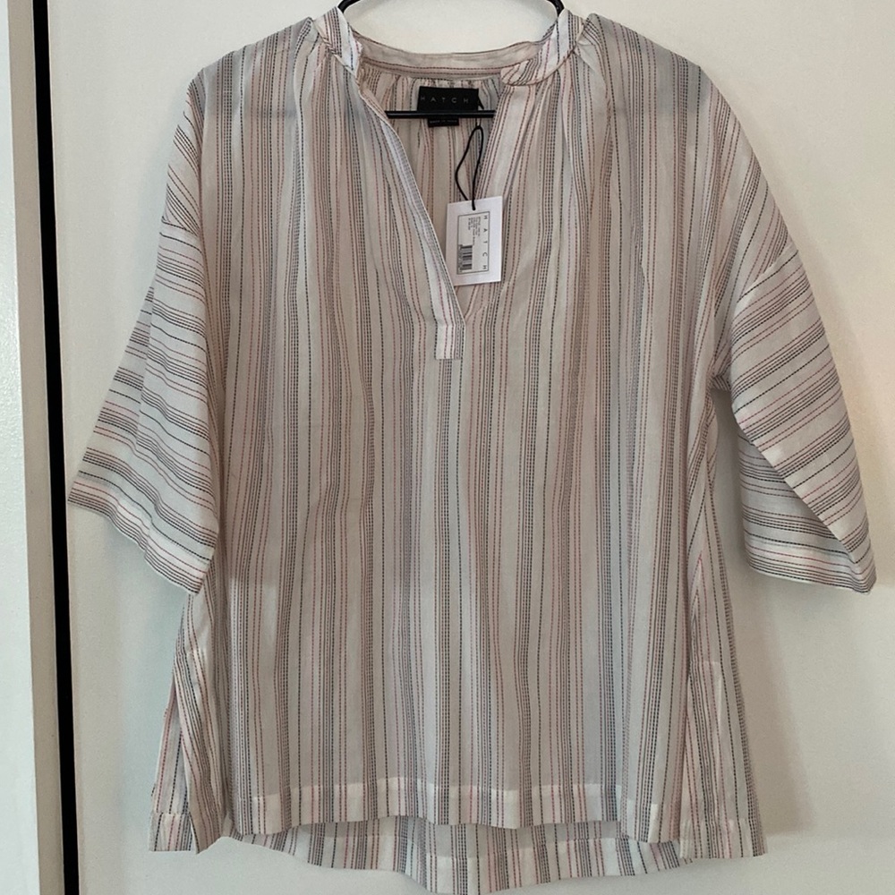 Hatch Maternity Cori Top in Ivory Stripe